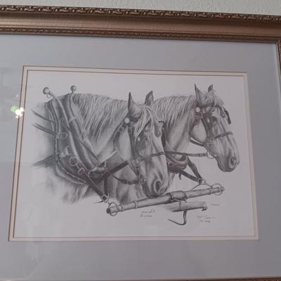 SIGNED AND NUMBERED SKETCH OF HORSES