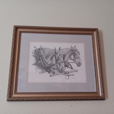 SIGNED AND NUMBERED SKETCH OF HORSES