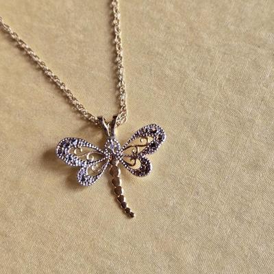 10k Gold Dragonfly Necklace