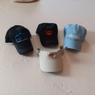 3 BALL CAPS AND A VISOR