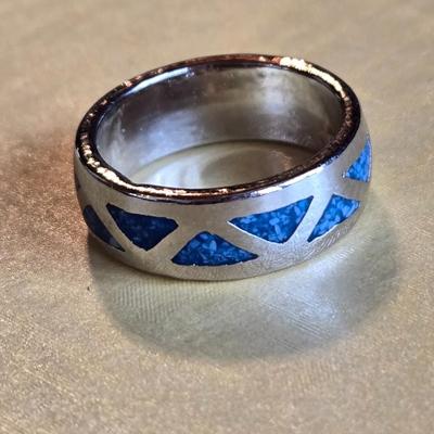 Silver and Inlay Turquoise Ring