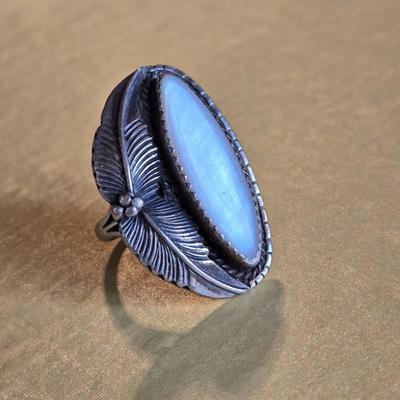 Native American Sterling & Blue Lace Agate Ring