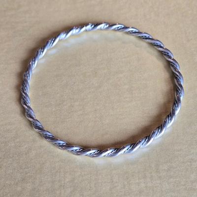 Sterling Rope Bangle Bracelet