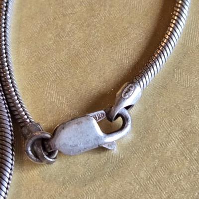 Sterling Silver Snake Chain with Lia Sophia Pendant