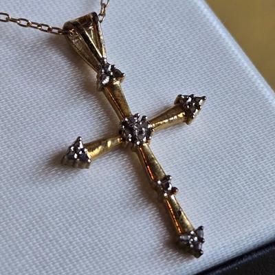 Gold over Sterling Cross Necklace