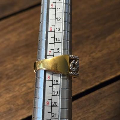 Gold over Sterling Cubic Zirconia Heart Ring
