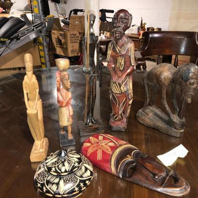Lot of Wooden Sculptures, Primarily African Art