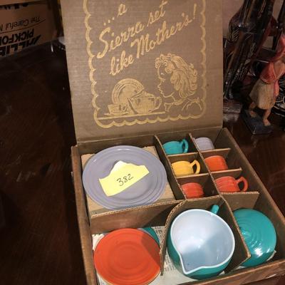 Vintage Hazel Atlas Little Hostess Set In Original Box.