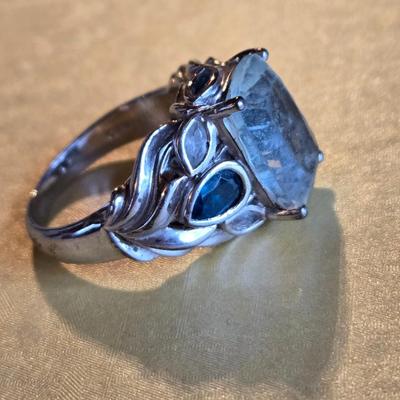 Sterling Silver Topaz & Sapphire Ring