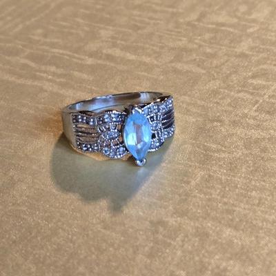 Sterling Silver and Aquamarine Ring