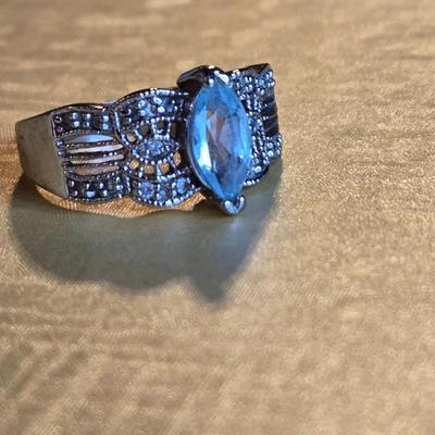 Sterling Silver and Aquamarine Ring