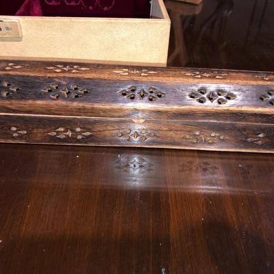 Lot of Jewelry and Trinket Boxes, Incense Burner, and Bronze Ballet Shoe Book Ends