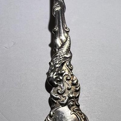 Lot of 3 Vintage/Antique Silver-Plated Serving Spoon, Tongs, & Souvenir Spoon in Good Condition.