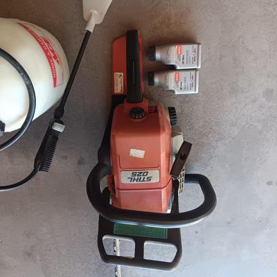 17" STIHL CHAINSAW, WEED SPRAYER AND GRASS TRIMMERS
