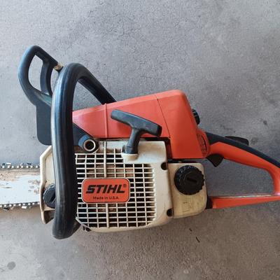 17" STIHL CHAINSAW, WEED SPRAYER AND GRASS TRIMMERS