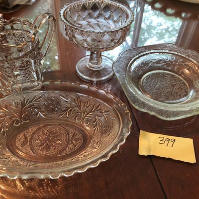 Lot of Assorted Vintage Pressed and Etched Glassware