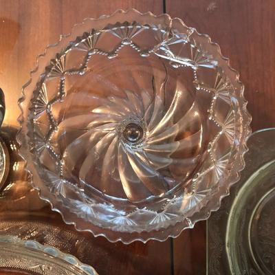 Lot of Assorted Vintage Pressed and Etched Glassware