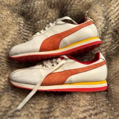 Puma orange and white size 6