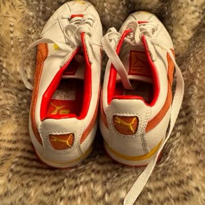 Puma orange and white size 6