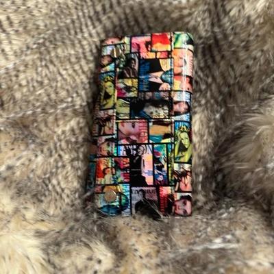 Prada multi color flower small coin purse