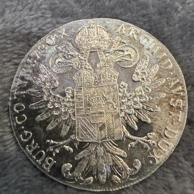 1780 M Theresia Austrian Silver Coin R.IMP.HU.BO.REG. GUENZBURG MINT SF .100 silver