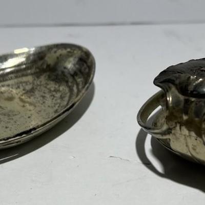 2-Antique Sterling Silver Monogrammed "K" Home Decor or Ashtrays 4.75 Ounces TW in Good Condition.