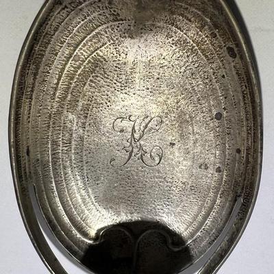 2-Antique Sterling Silver Monogrammed "K" Home Decor or Ashtrays 4.75 Ounces TW in Good Condition.