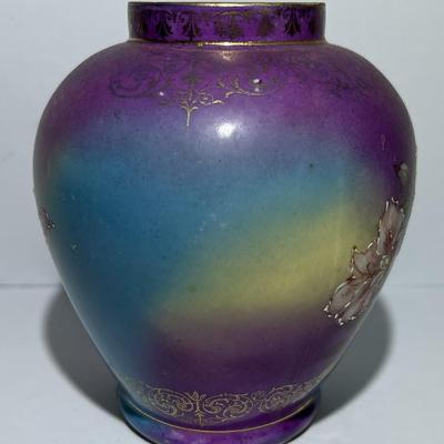 Antique Royal Saxe Germany Hand Painted Vase 5-1/4" Tall in Very Good Preowned Condition.