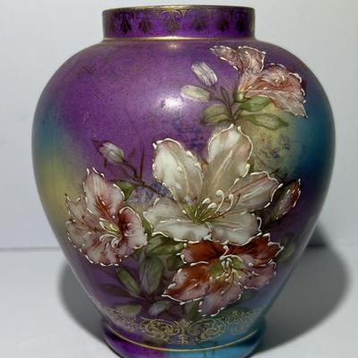 Antique Royal Saxe Germany Hand Painted Vase 5-1/4" Tall in Very Good Preowned Condition.