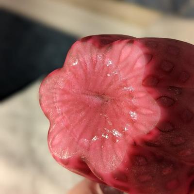 Rare Vintage Fenton Art Glass Pink Satin Diamond Optic