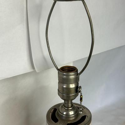 Antique 1933 Signed Glazed Pottery Stoneware Night Lamp