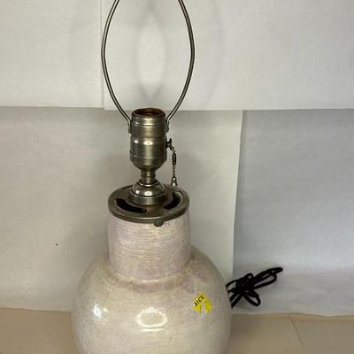 Antique 1933 Signed Glazed Pottery Stoneware Night Lamp