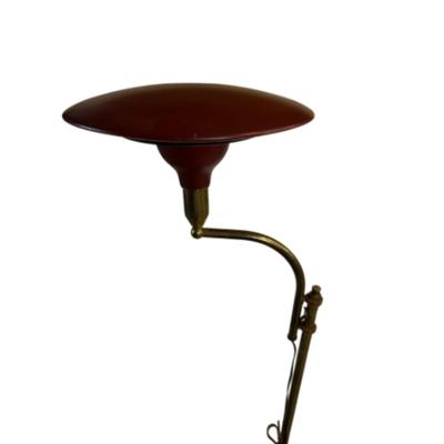Antique c. 1940s Sight “Flying Saucer” Red Floor Lamp by M.G. Wheeler