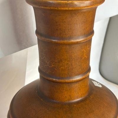 Antique c. 1948 Ceramic Brown Urn Table Lamp