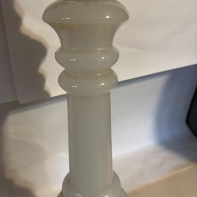 Antique Fredrick Cooper Opaline Glass Column Lamp