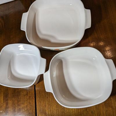 Set of 3 Corningware and Glass Lids