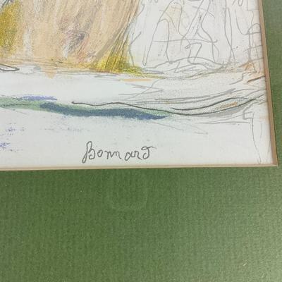 767 Pastel Sketch Framed and signed Bonnard