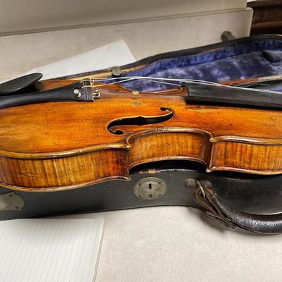 Antique Nicolaus Amatus 24" Long c1900 Violin w/Case in Fair Preowned Condition Needs Reconditioning.