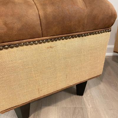 Two Suede Ottomans (LR-SS)