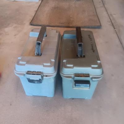 CABELA'S AMMO BOXES, 1 IS FULL OF NAILS FOR NAIL GUN