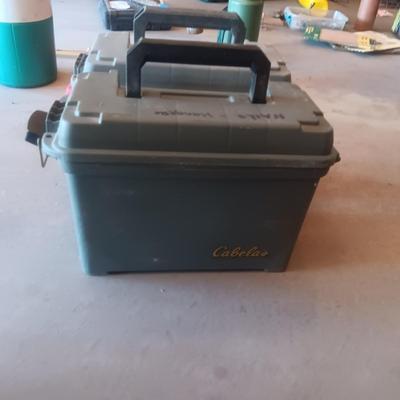 CABELA'S AMMO BOXES, 1 IS FULL OF NAILS FOR NAIL GUN