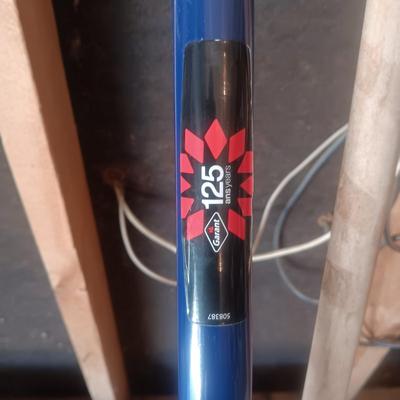 YARD TOOLS, WOODEN HARDWARE BOX AND 5 GALLON CONTAINER