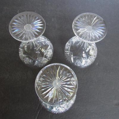 Set of 6 Matching Vintage Cut Glass Champagne Glasses