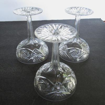 Set of 6 Matching Vintage Cut Glass Champagne Glasses