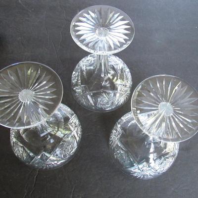 Set of 6 Matching Vintage Cut Glass Champagne Glasses