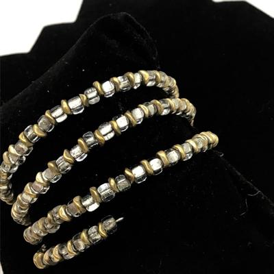 Clear Glass Beaded Bracelet Vintage
