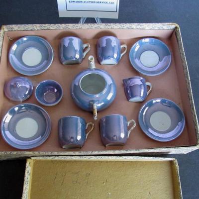 Antique 1920s German Child's Lusterware Tea Set in Original Box