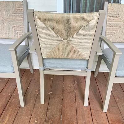 Four Woven Back Metal Outdoor Chairs (BD-SS)