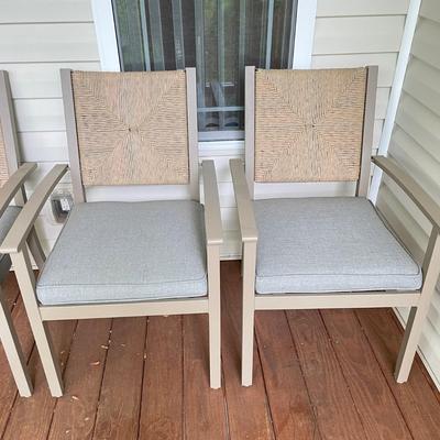 Four Woven Back Metal Outdoor Chairs (BD-SS)