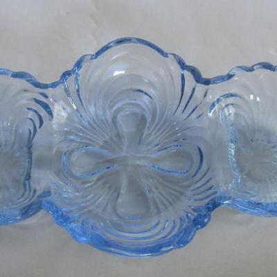 Child's Size Mosser Glass Lindsey Salt Dip and Tray Set, Moonlight Blue